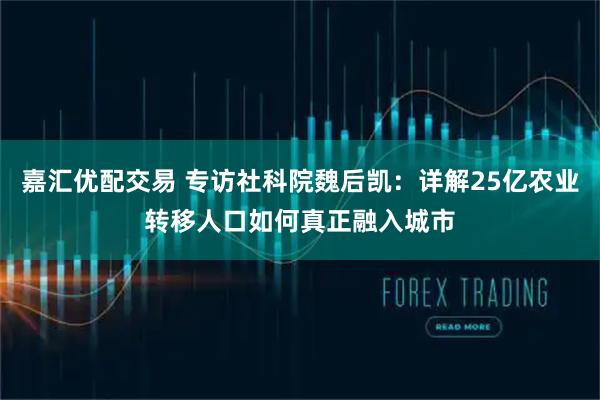 嘉汇优配交易 专访社科院魏后凯：详解25亿农业转移人口如何真正融入城市